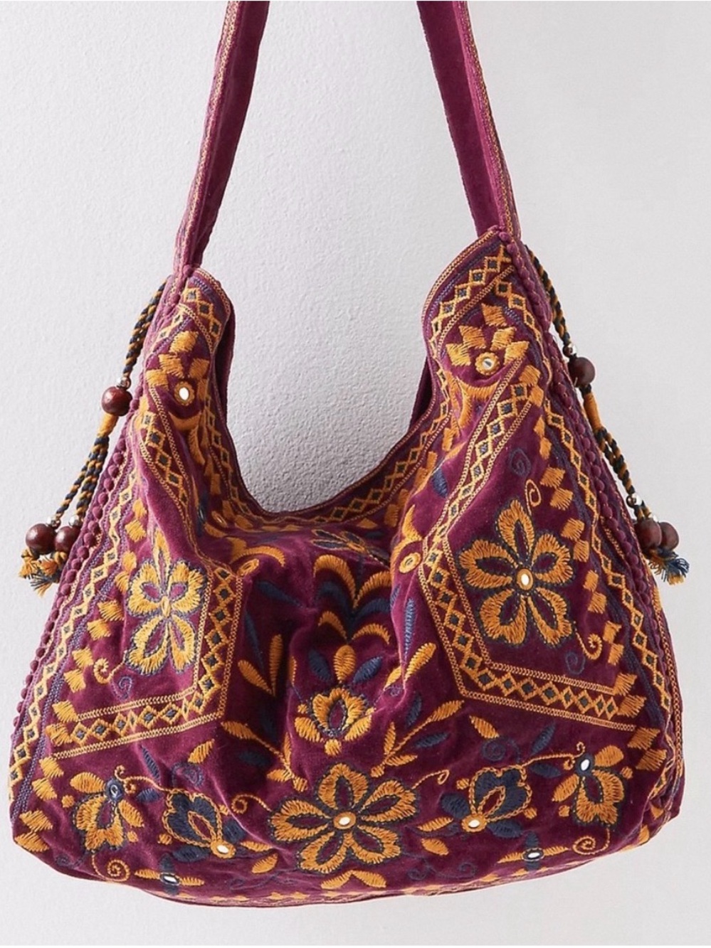 Free People Vic Velvet Slouchy Bag